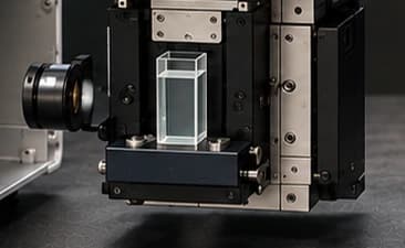 Sample compartment with a cuvette and the downstream detector in the same concept instrument.