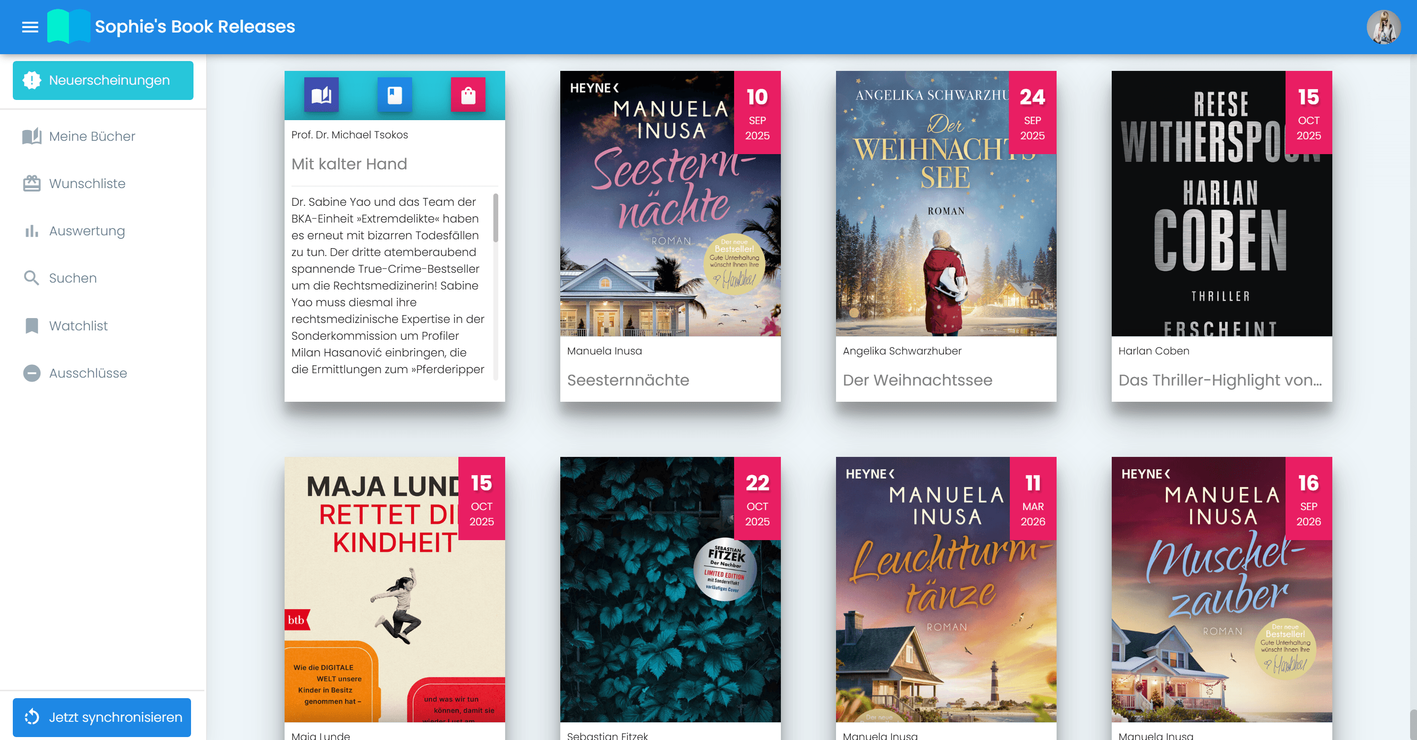 Book Releases — Screenshot