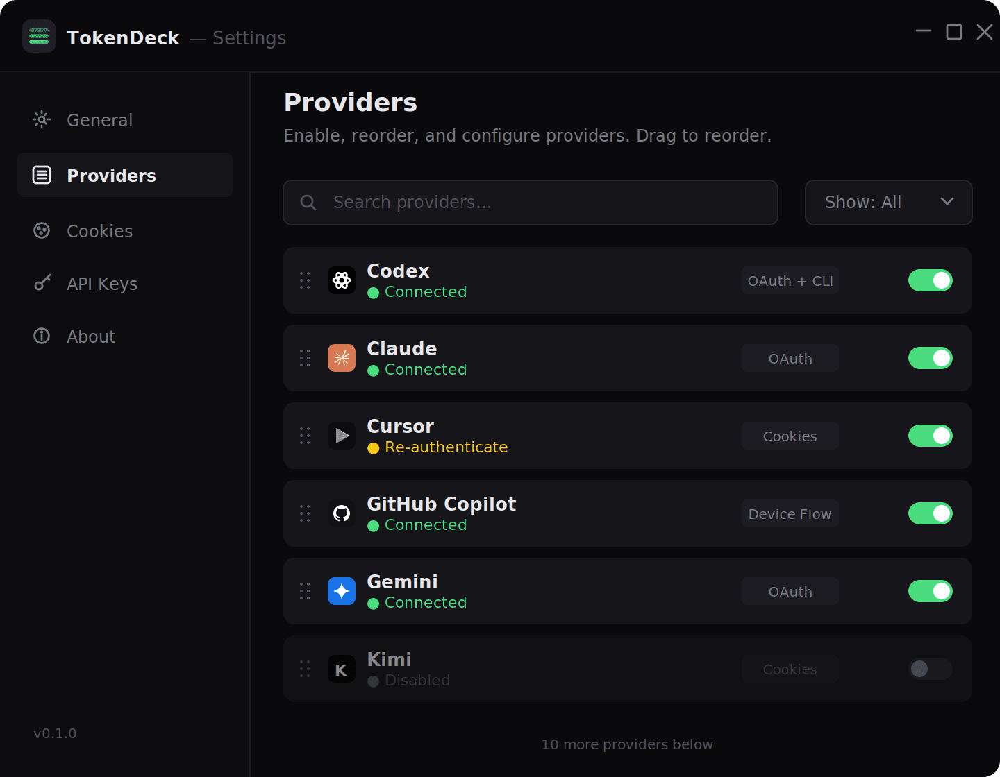 TokenDeck — Screenshot